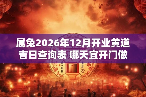 属兔2026年12月开业黄道吉日查询表 哪天宜开门做生意 属兔2026年12月开业黄道吉日查询表 哪天宜开门做生意