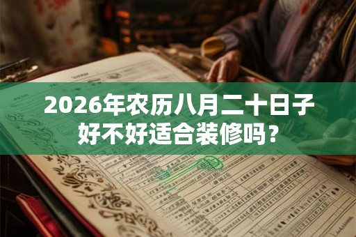 2026年农历八月二十日子好不好适合装修吗？