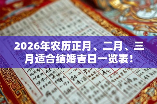 2026年农历正月、二月、三月适合结婚吉日一览表！