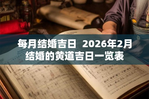 每月结婚吉日  2026年2月结婚的黄道吉日一览表