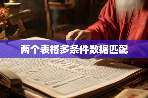 两个表格多条件数据匹配