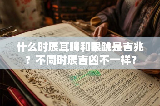 什么时辰耳鸣和眼跳是吉兆？不同时辰吉凶不一样？