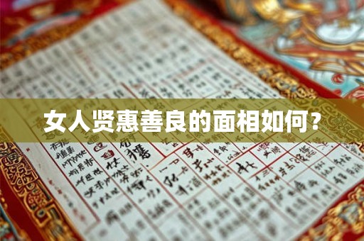 女人贤惠善良的面相如何？