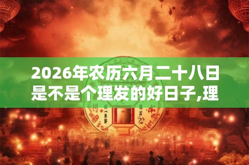 2026年农历六月二十八日是不是个理发的好日子,理发的讲究？