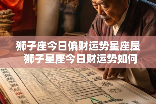 狮子座今日偏财运势星座屋 狮子星座今日财运势如何 狮子座今日偏财运势星座屋 狮子星座今日财运势如何