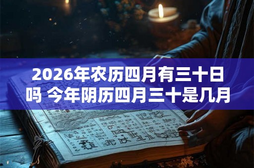 2026年农历四月有三十日吗 今年阴历四月三十是几月几号