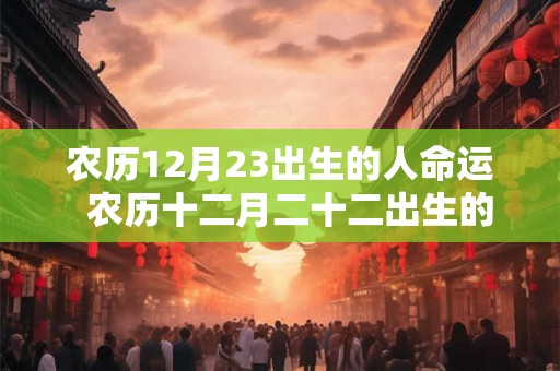 农历12月23出生的人命运  农历十二月二十二出生的命运