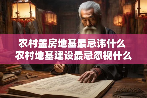 农村盖房地基最忌讳什么 农村地基建设最忌忽视什么