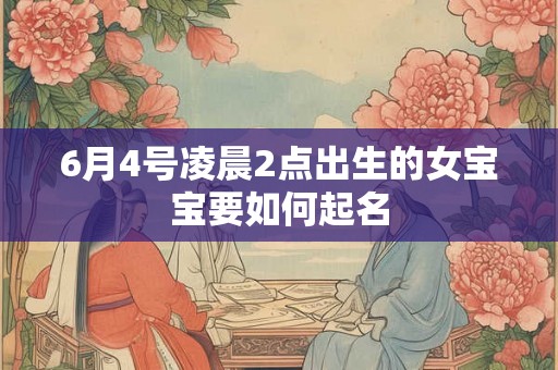 6月4号凌晨2点出生的女宝宝要如何起名