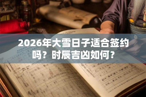 2026年大雪日子适合签约吗？时辰吉凶如何？