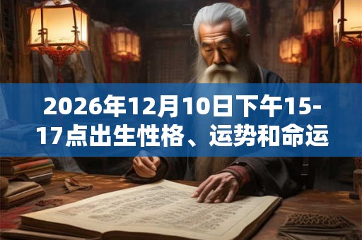 2026年12月10日下午15-17点出生性格、运势和命运