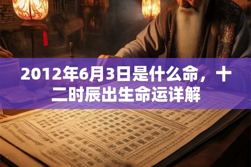 2012年6月3日是什么命，十二时辰出生命运详解