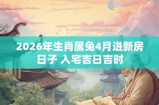 2026年生肖属兔4月进新房日子 入宅吉日吉时