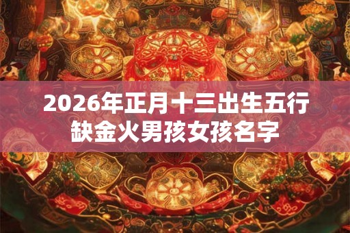 2026年正月十三出生五行缺金火男孩女孩名字