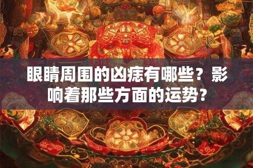 眼睛周围的凶痣有哪些？影响着那些方面的运势？