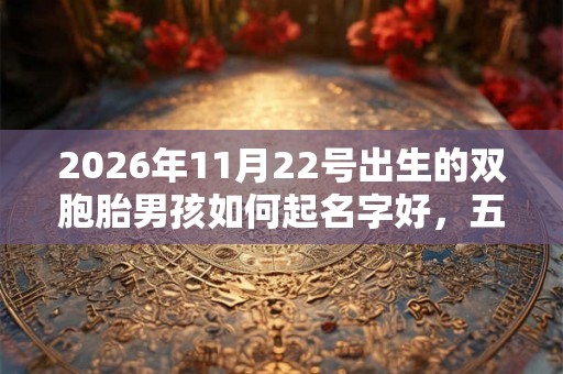 2026年11月22号出生的双胞胎男孩如何起名字好，五行属相是什么？