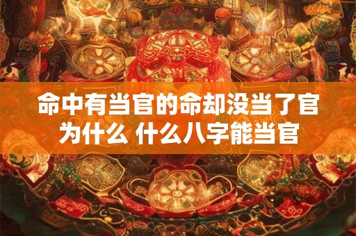 命中有当官的命却没当了官为什么 什么八字能当官