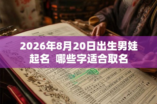 2026年8月20日出生男娃起名  哪些字适合取名