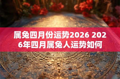属兔四月份运势2026 2026年四月属兔人运势如何
