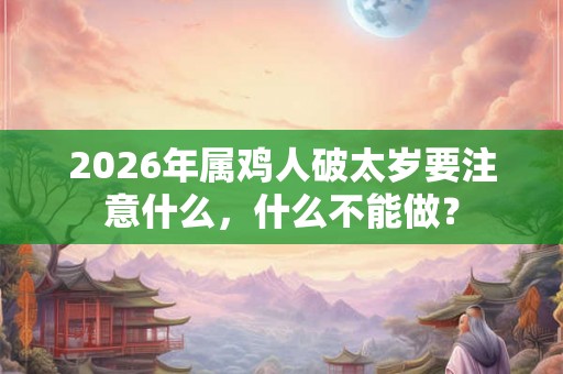 2026年属鸡人破太岁要注意什么，什么不能做？