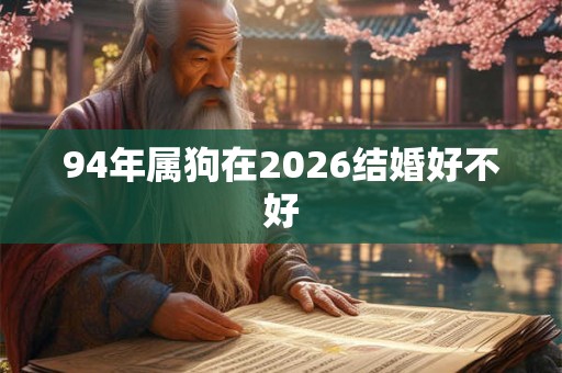 94年属狗在2026结婚好不好