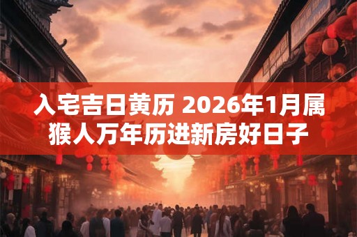 入宅吉日黄历 2026年1月属猴人万年历进新房好日子