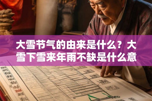 大雪节气的由来是什么?大雪下雪来年雨不缺是什么意思? 大雪节气的由来是什么?大雪下雪来年雨不缺是什么意思?