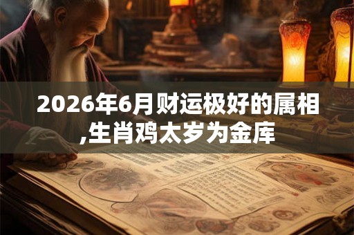 2026年6月财运极好的属相,生肖鸡太岁为金库 2026年6月财运极好的属相,生肖鸡太岁为金库