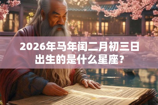 2026年马年闰二月初三日出生的是什么星座？