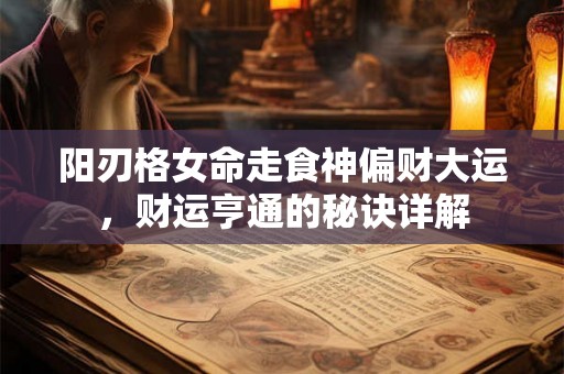 阳刃格女命走食神偏财大运，财运亨通的秘诀详解