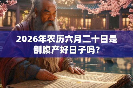 2026年农历六月二十日是剖腹产好日子吗？