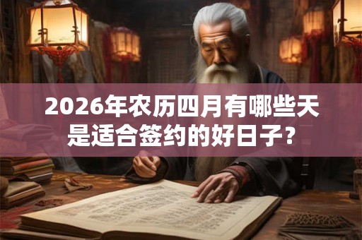 2026年农历四月有哪些天是适合签约的好日子？