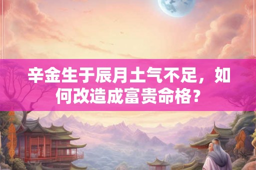 辛金生于辰月土气不足，如何改造成富贵命格？