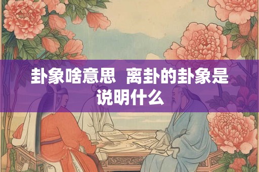 卦象啥意思 离卦的卦象是说明什么 卦象啥意思 离卦的卦象是说明什么