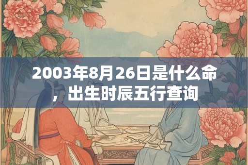 2003年8月26日是什么命，出生时辰五行查询