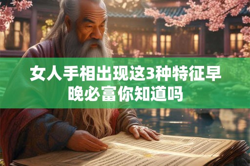 女人手相出现这3种特征早晚必富你知道吗