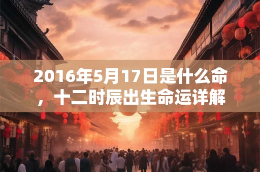 2016年5月17日是什么命，十二时辰出生命运详解