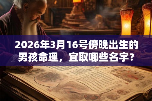 2026年3月16号傍晚出生的男孩命理,宜取哪些名字? 2026年3月16号傍晚出生的男孩命理,宜取哪些名字?