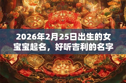 2026年2月25日出生的女宝宝起名,好听吉利的名字大全 2026年2月25日出生的女宝宝起名,好听吉利的名字大全