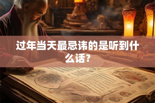 过年当天最忌讳的是听到什么话？
