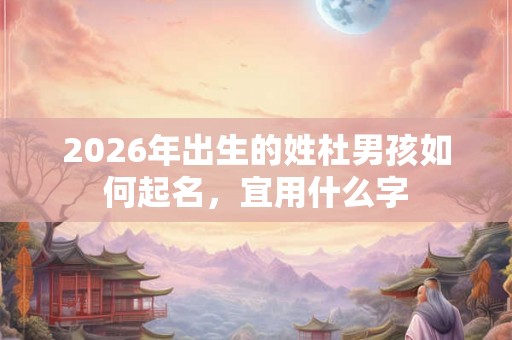 2026年出生的姓杜男孩如何起名,宜用什么字 2026年出生的姓杜男孩如何起名,宜用什么字