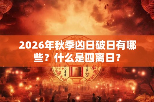 2026年秋季凶日破日有哪些？什么是四离日？
