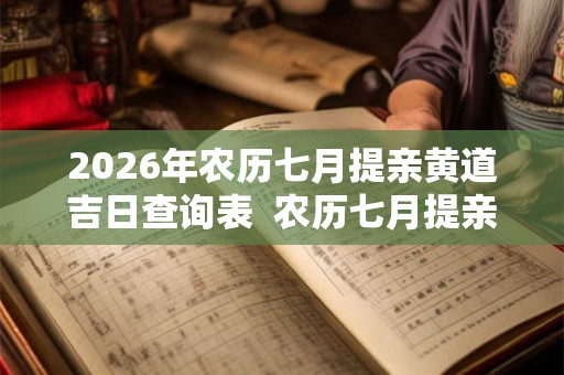 2026年农历七月提亲黄道吉日查询表  农历七月提亲汇总