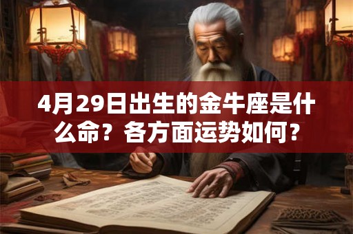 4月29日出生的金牛座是什么命？各方面运势如何？