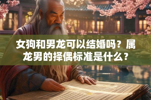 女狗和男龙可以结婚吗？属龙男的择偶标准是什么？