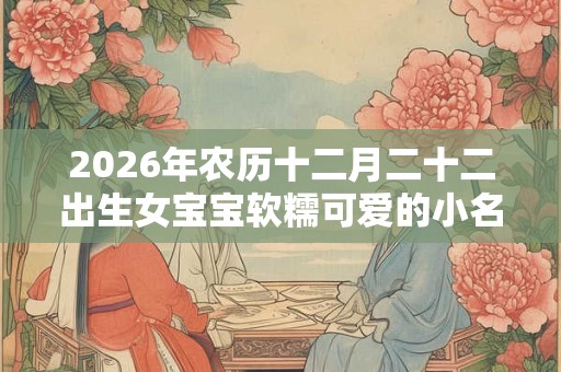 2026年农历十二月二十二出生女宝宝软糯可爱的小名大全