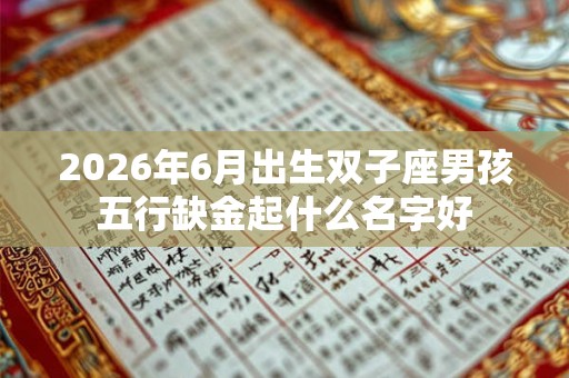 2026年6月出生双子座男孩五行缺金起什么名字好