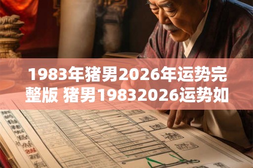 1983年猪男2026年运势完整版 猪男19832026运势如何