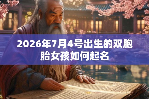 2026年7月4号出生的双胞胎女孩如何起名