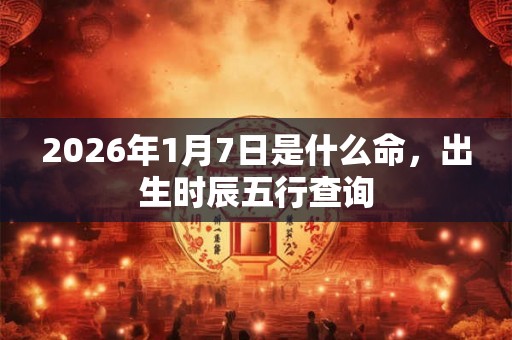 2026年1月7日是什么命，出生时辰五行查询